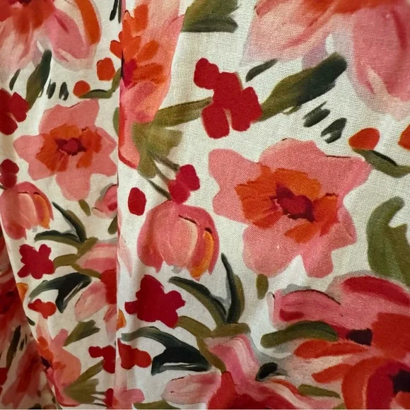 THML Red and Pink Floral Shirt. Size small. - Picture 3 of 5